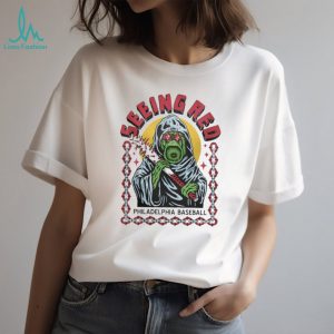 Philadelphia Baseball Seeing Red Gritty Mascot Barbwire Bat T Shirt