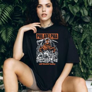Philadelphia Cold Blooded Hockey Gritty Reaper Skull T Shirt
