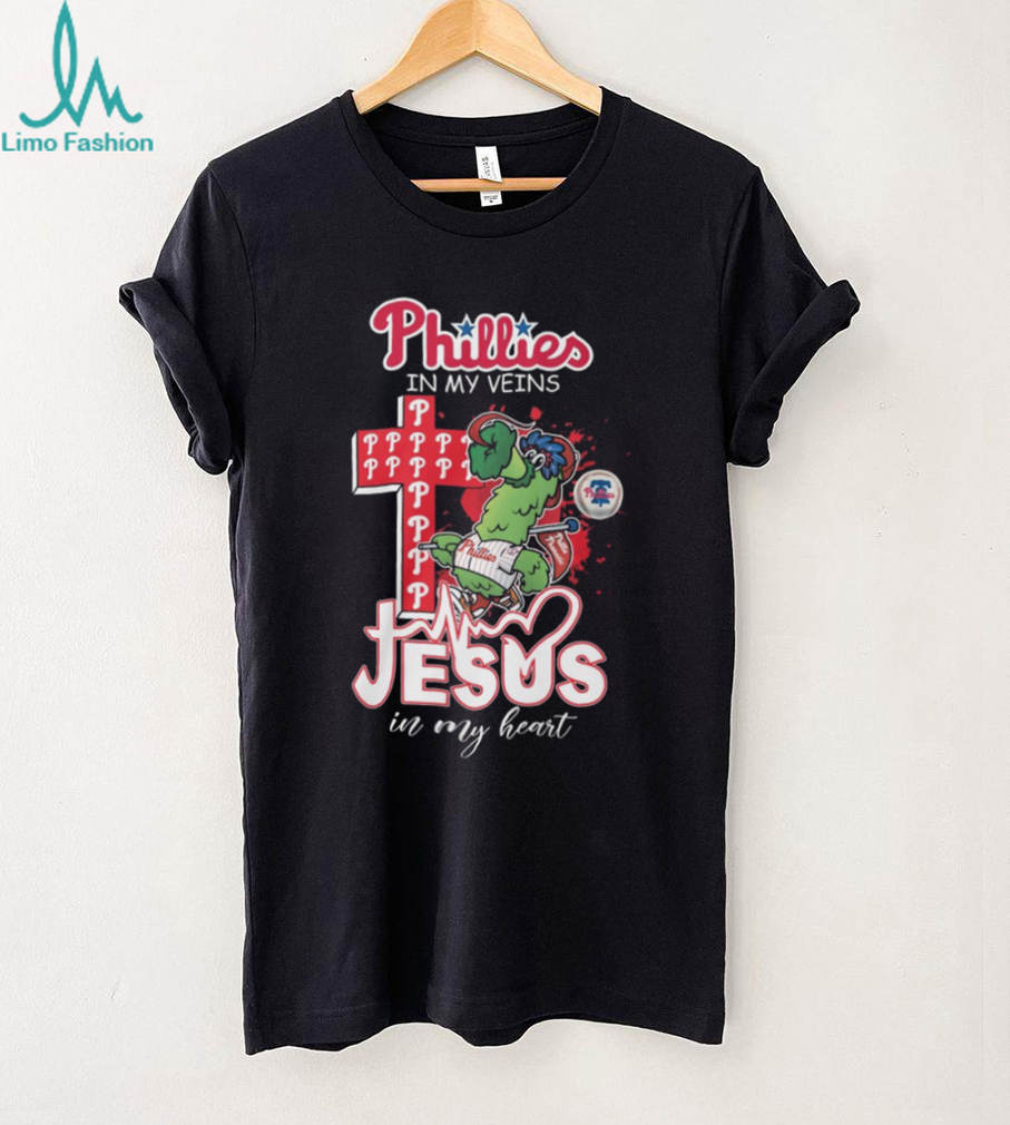 Philadelphia Phillies In My Veins Jesus In My Heart Baseball T Shirt Philadelphia Phillies In My Veins Jesus In My Heart Baseball T Shirt