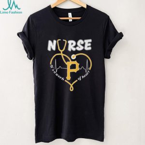 Pittsburgh Baseball Nurse T Shirt It's A Work Of Heart Stethoscope Design