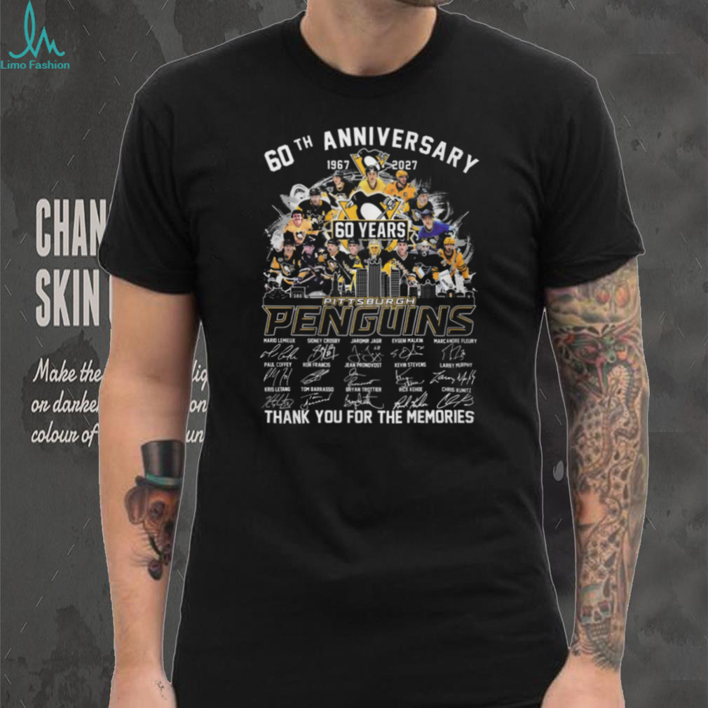 Pittsburgh Penguins 60th Anniversary 1967 2027 Signature Memories T Shirt Pittsburgh Penguins 60th Anniversary 1967 2027 Signature Memories T Shirt