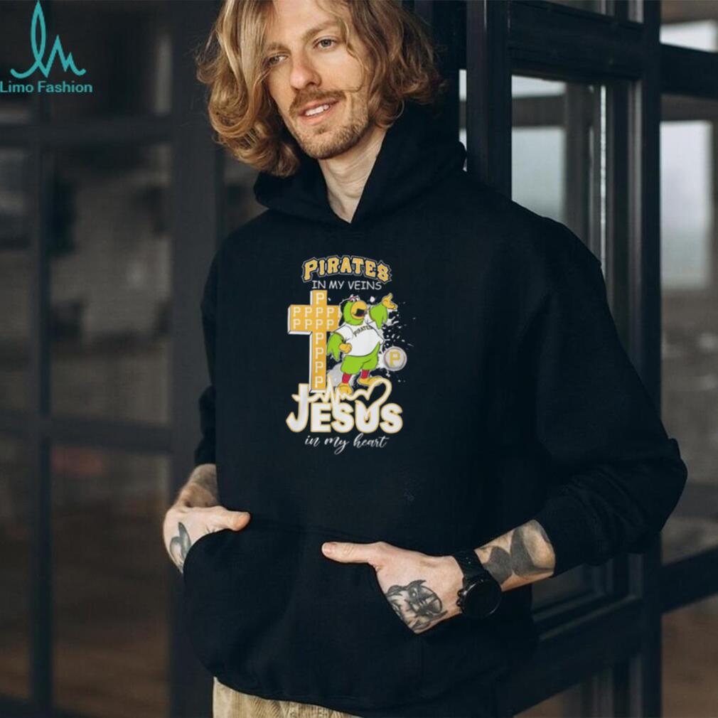 Pittsburgh Pirates In My Veins Jesus In My Heart Mascot Cross T Shirt Pittsburgh Pirates In My Veins Jesus In My Heart Mascot Cross T Shirt