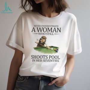 Pool Player Senior Woman Shoots Pool In Seventies Billiards T Shirt
