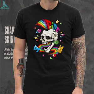 Pride or Die Rainbow Skull Disco Party Graphic T Shirt