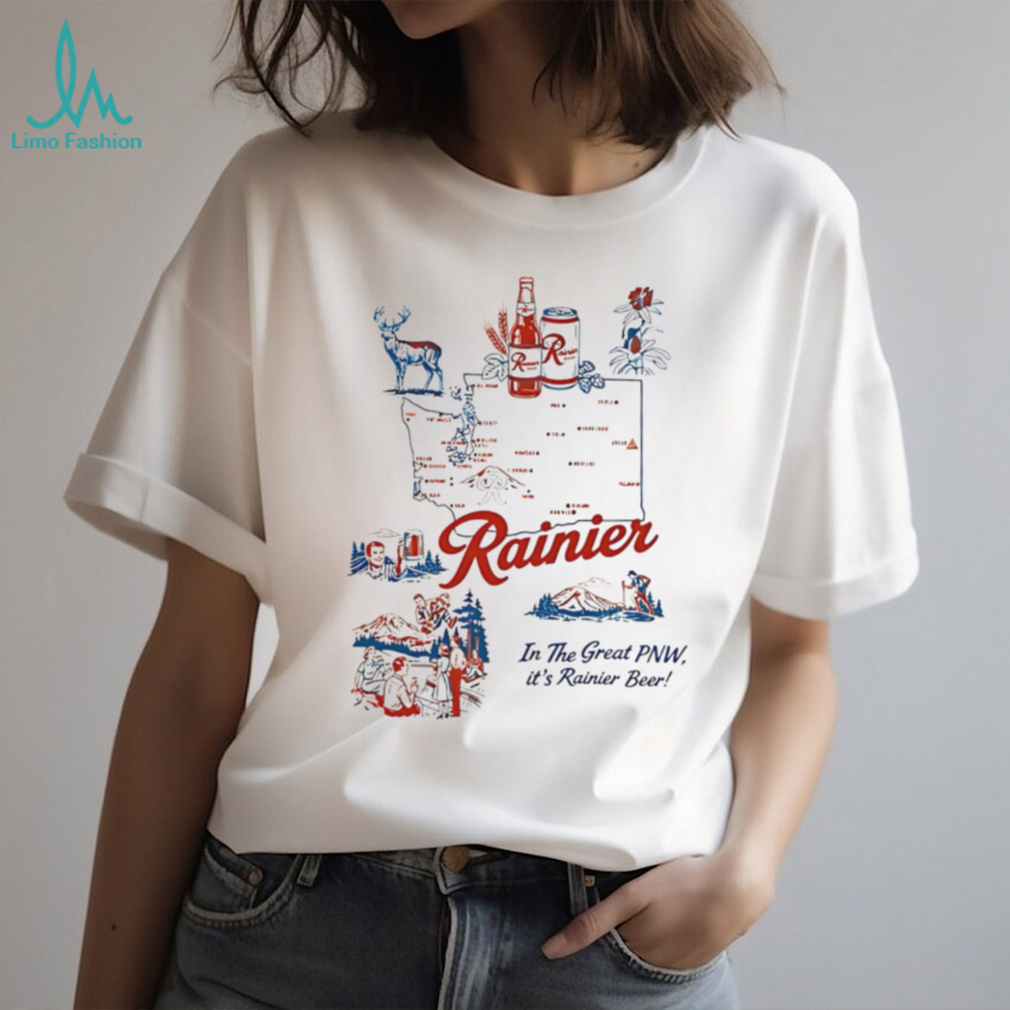 Rainier Beer Pacific Northwest PNW Mountain Vintage Style T Shirt Rainier Beer Pacific Northwest PNW Mountain Vintage Style T Shirt