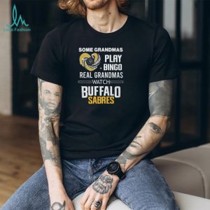 Real Grandmas Watch Buffalo Sabres Hockey Sparkle Heart Sports Fan T Shirt