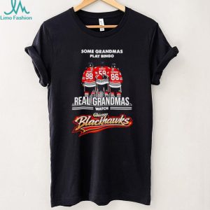 Real Grandmas Watch Chicago Blackhawks Hockey T Shirt Bedard Fan Gift