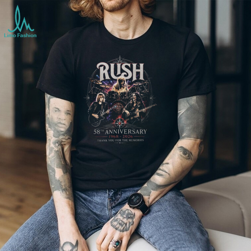 Rush Band 58th Anniversary 1968 2026 Thank You For The Memories T Shirt Rush Band 58th Anniversary 1968 2026 Thank You For The Memories T Shirt