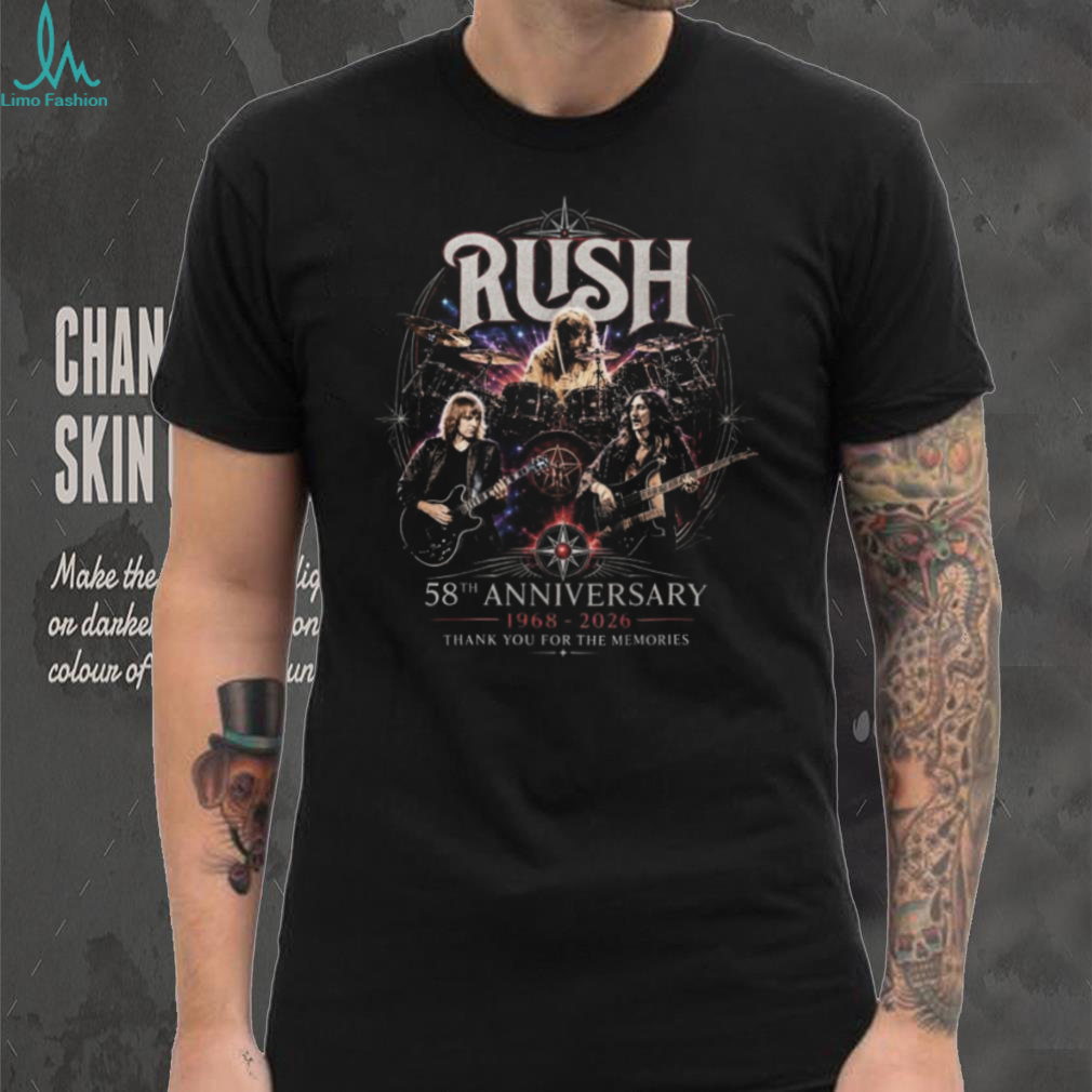 Rush Band 58th Anniversary 1968 2026 Thank You For The Memories T Shirt Rush Band 58th Anniversary 1968 2026 Thank You For The Memories T Shirt