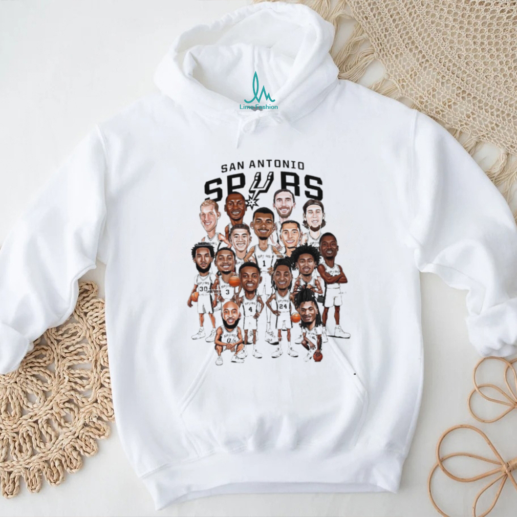 San Antonio Basketball Team Roster Cartoon Players Caricature T Shirt San Antonio Basketball Team Roster Cartoon Players Caricature T Shirt