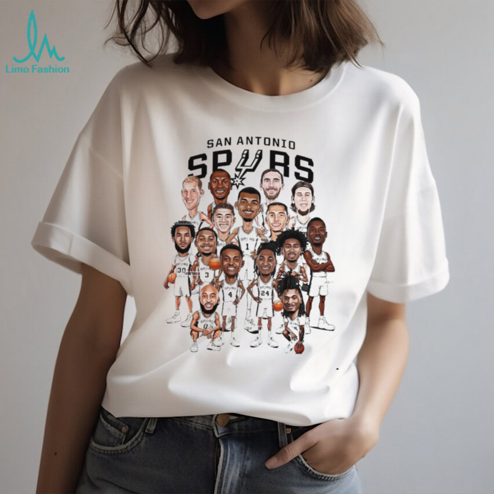 San Antonio Basketball Team Roster Cartoon Players Caricature T Shirt San Antonio Basketball Team Roster Cartoon Players Caricature T Shirt