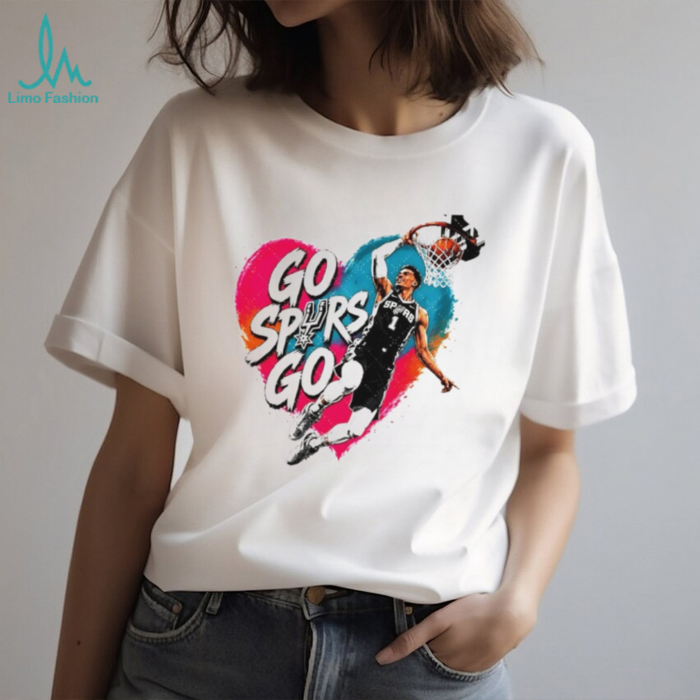 San Antonio Wembanyama Go Spurs Go Heart Dunk Basketball T Shirt San Antonio Wembanyama Go Spurs Go Heart Dunk Basketball T Shirt