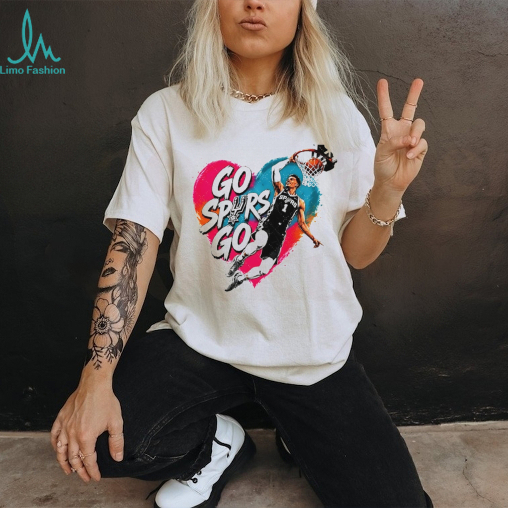 San Antonio Wembanyama Go Spurs Go Heart Dunk Basketball T Shirt San Antonio Wembanyama Go Spurs Go Heart Dunk Basketball T Shirt