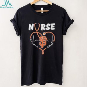 San Francisco Baseball Nurse T Shirt Heartbeat Stethoscope Nursing T Shirt