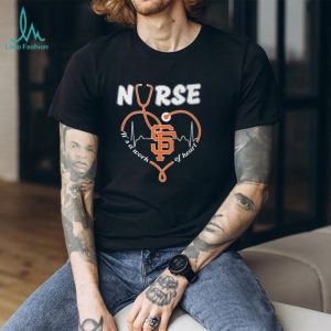 San Francisco Baseball Nurse T Shirt Heartbeat Stethoscope Nursing T Shirt