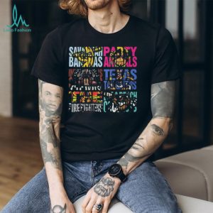 Savannah Bananas Party Animals Firefighters Colorful Mascot Grid T Shirt