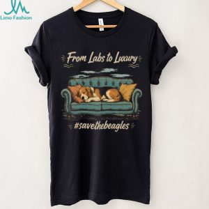 Save The Beagles Rescue Dog Sleeping On Sofa Graphic T Shirt
