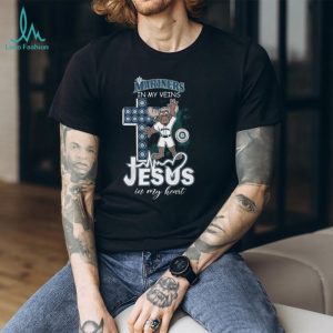 Seattle Mariners Fan Gear Mariner Moose Mascot Jesus in my Heart Christian Baseball T Shirt