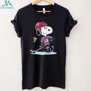 Snoopy Colorado Avalanche Hockey Player T Shirt Peanuts Sports Fan T Shirt