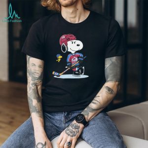 Snoopy Colorado Avalanche Hockey Player T Shirt Peanuts Sports Fan T Shirt