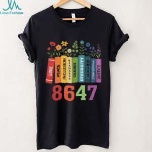 Social Justice Kindness Diversity Books Floral Graphic T Shirt