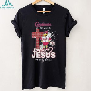 St. Louis Cardinals Christian Fan T Shirt Jesus in my Heart Cardinals in my Veins Baseball T Shirt