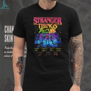 Stranger Things Tales From 85 Retro Neon Cast Signatures T Shirt
