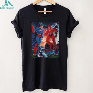 Superman vs Batman Soccer Hero Mashup T Shirt Justice League Sports