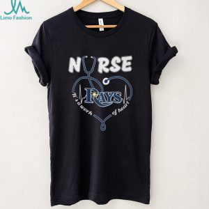 Tampa Bay Rays Nurse T Shirt Stethoscope Heart Baseball Nurse Gift