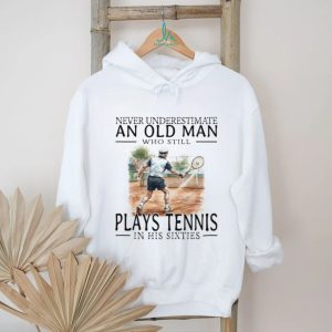 Tennis Player Old Man in His Sixties Sports Graphic T Shirt