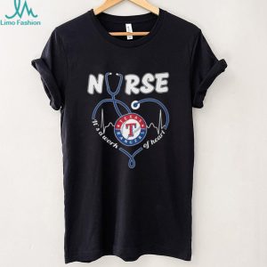 Texas Rangers Nurse T Shirt MLB Baseball It's a Work of Heart Nursing T Shirt