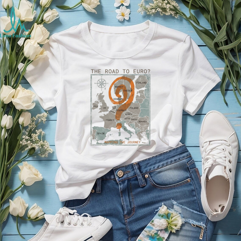 The Road to Euro Question Mark Map Graphic T Shirt The Road to Euro Question Mark Map Graphic T Shirt