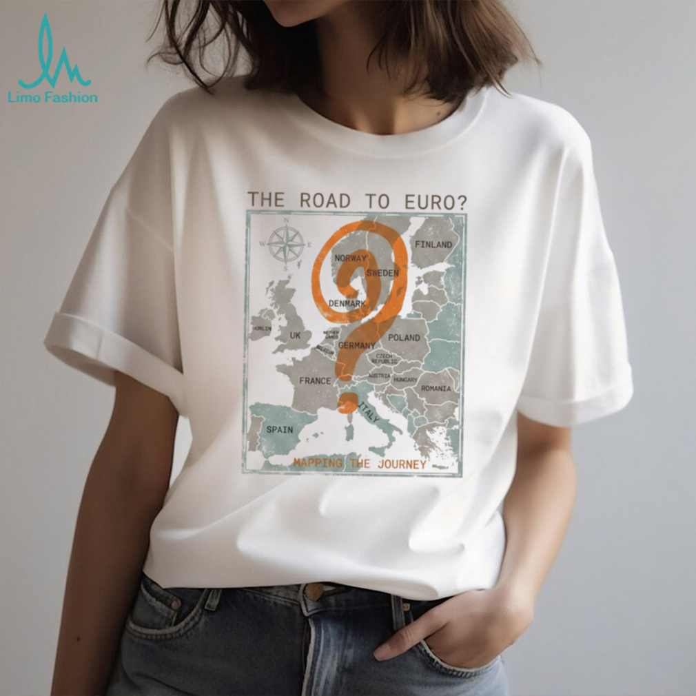 The Road to Euro Question Mark Map Graphic T Shirt The Road to Euro Question Mark Map Graphic T Shirt