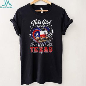 This Girl Loves Her Texas Country Longhorn Heart Pride T Shirt