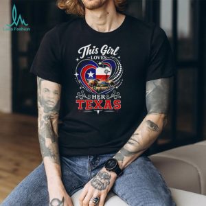 This Girl Loves Her Texas Country Longhorn Heart Pride T Shirt