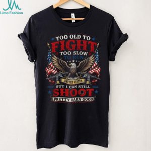 Too Old To Fight Veteran Patriotic Eagle Graphic T Shirt
