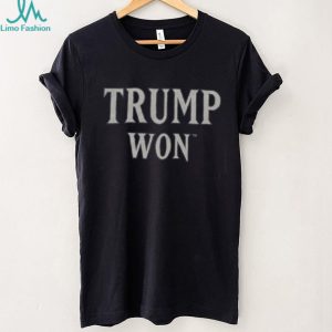 Trump Won Bold Text Political Statement Navy Graphic T Shirt