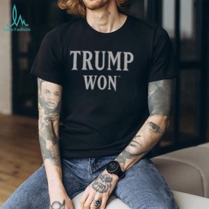 Trump Won Bold Text Political Statement Navy Graphic T Shirt
