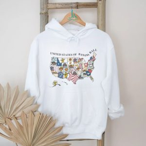 United States Of Banana Ball Team Mascot US Map Graphic T Shirt