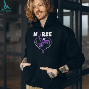 Utah Jazz Purple Basketball Logo Stethoscope Heart Nurse Work Of Heart T Shirt