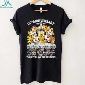 Vegas Golden Knights 10th Anniversary Team Signature Tribute T Shirt