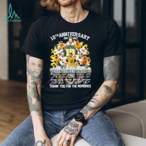 Vegas Golden Knights 10th Anniversary Team Signature Tribute T Shirt