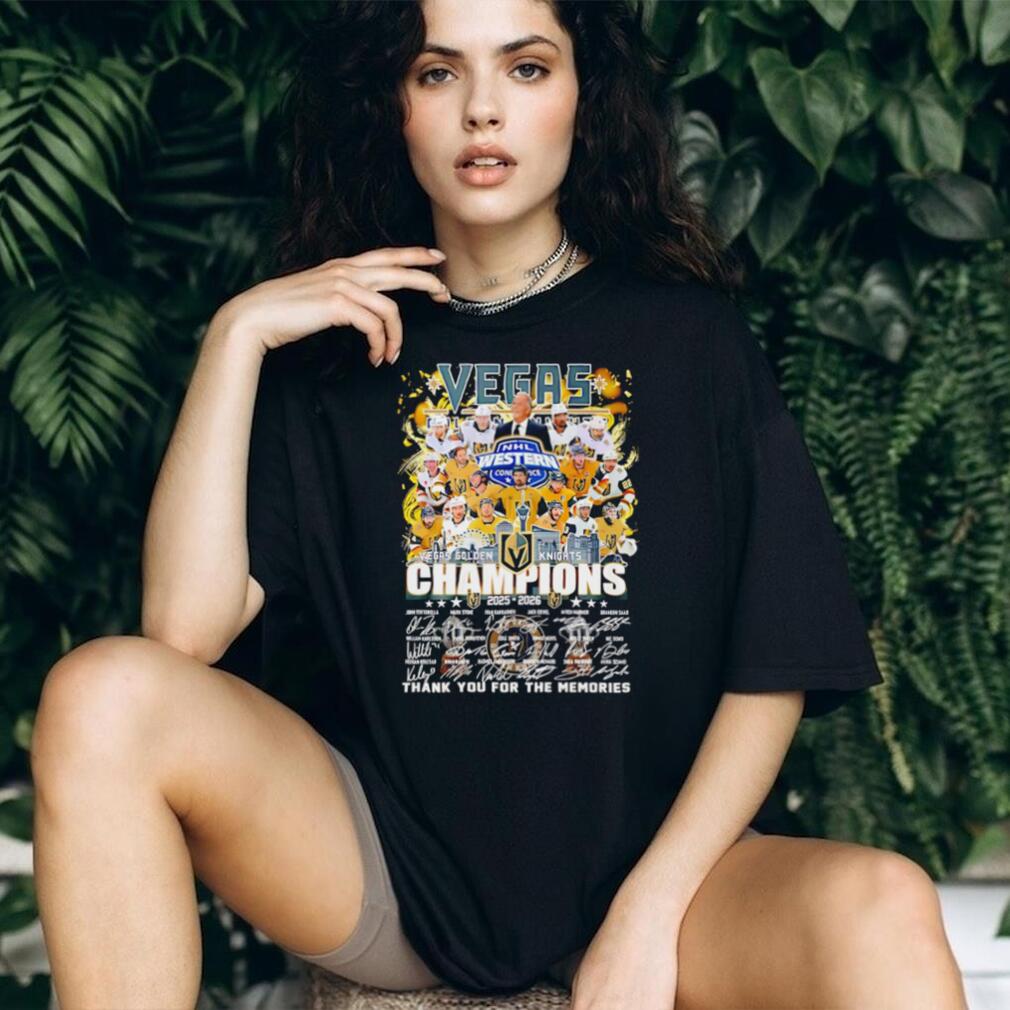 Vegas Golden Knights Champions 2025 2026 thank you for the memories signature shirt Vegas Golden Knights Champions 2025 2026 thank you for the memories signature shirt
