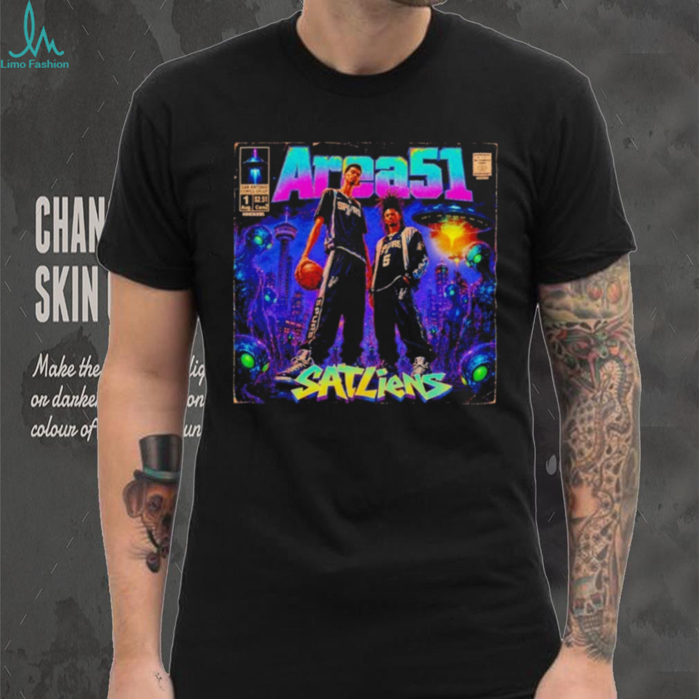 Victor Wembanyama San Antonio Satliens Area 51 Comic T Shirt Victor Wembanyama San Antonio Satliens Area 51 Comic T Shirt