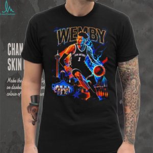 Victor Wembanyama Wemby San Antonio Neon Skyline Basketball T Shirt