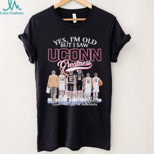 Vintage UConn Huskies Basketball Greatness Team Signatures T Shirt