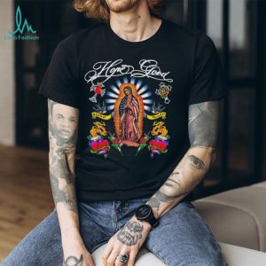 Virgin Mary American Flag Patriotic Religious Tattoo Style T Shirt