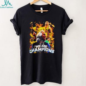We Are Champions Soccer Player Collage Trophy Victory Commemorative T Shirt