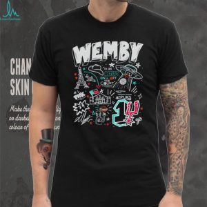 Wemby #1 Artist French Alien Doodle Basketball Graphic T Shirt Wemby #1 Artist French Alien Doodle Basketball Graphic T Shirt