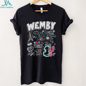 Wemby #1 Artist French Alien Doodle Basketball Graphic T Shirt
